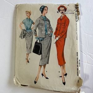 McCalls Vintage 1950's Pattern #4189 Women's 2 Piece Suit & Blouse Size 18 RARE